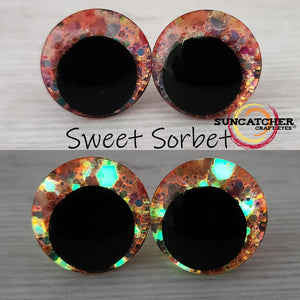 Playful Groovy Confetti Glow Craft Eyes by the Pair