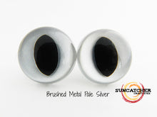Brushed Metal Cat Eyes by the Pair