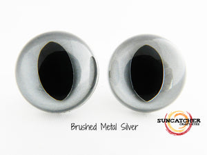 Brushed Metal Cat Eyes by the Pair