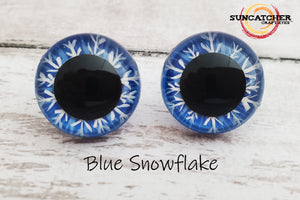 Blue Snowflake Craft Eyes by the Pair