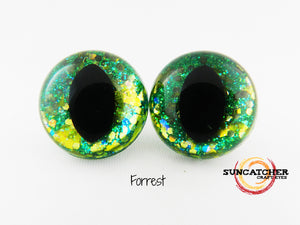 9mm Green Color Round Safety Eyes with Black Pupils with washers